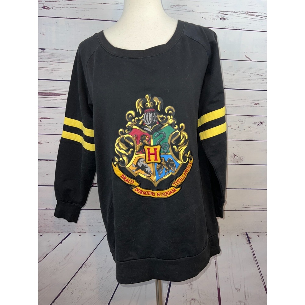 Universal Studios‎ Harry Potter Sweatshirt Womens Medium Black Hogwarts Crest